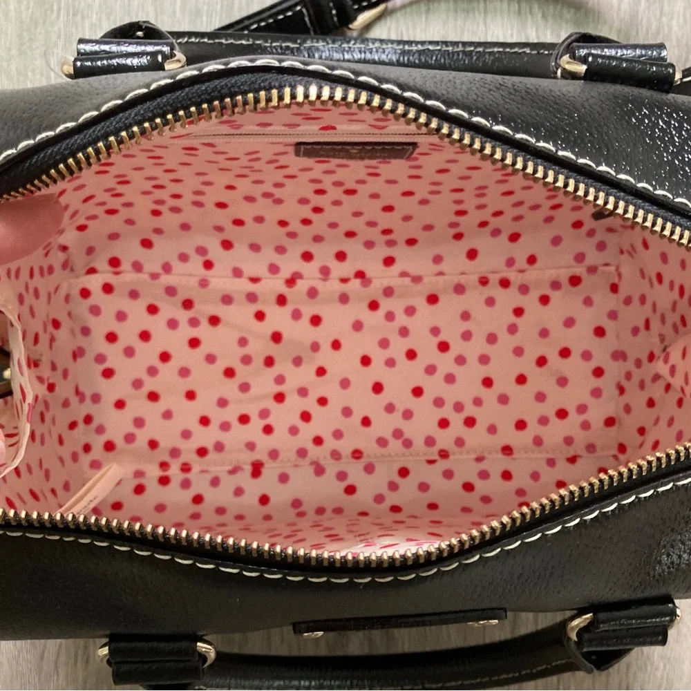 Kate Spade Black Leather Satchel Crossbody Bag